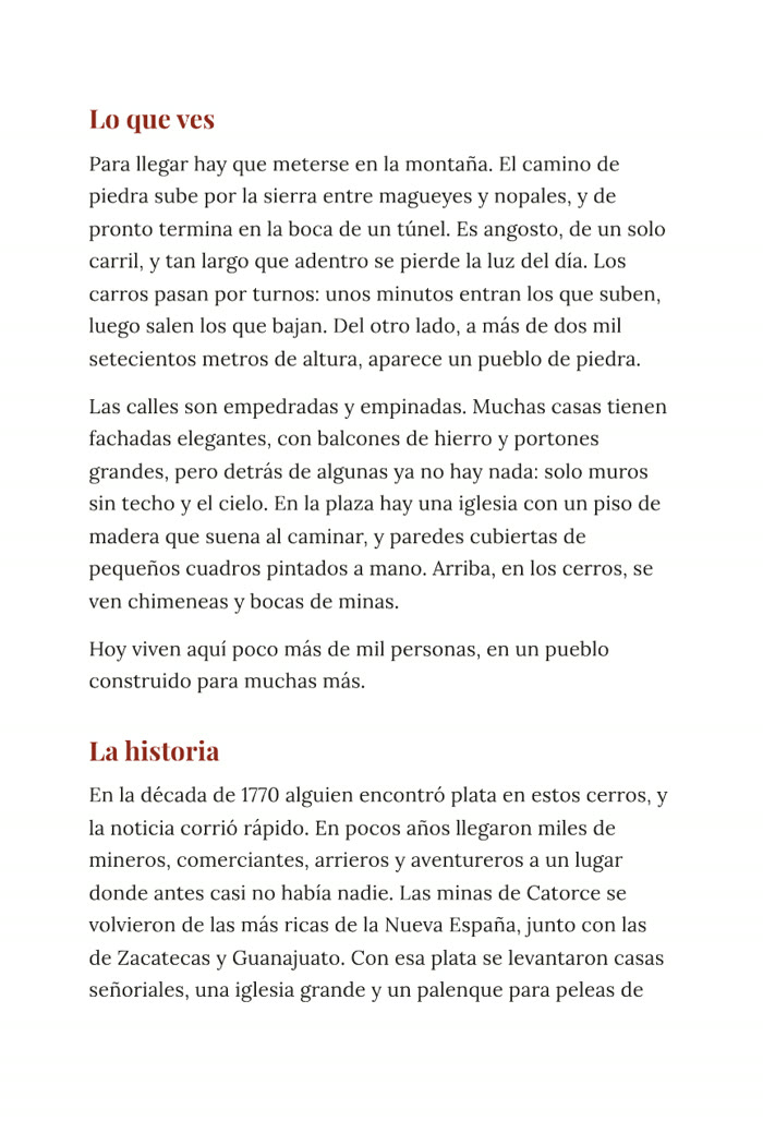 La historia de cada lugar
